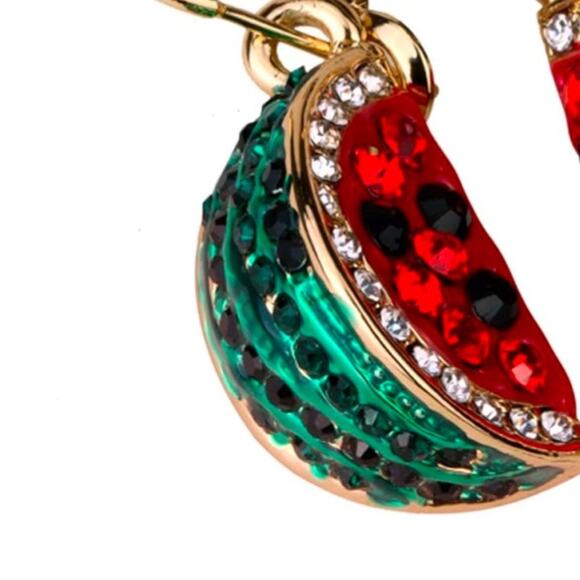 Watermelon Crystal Earrings - Picture 2 of 3